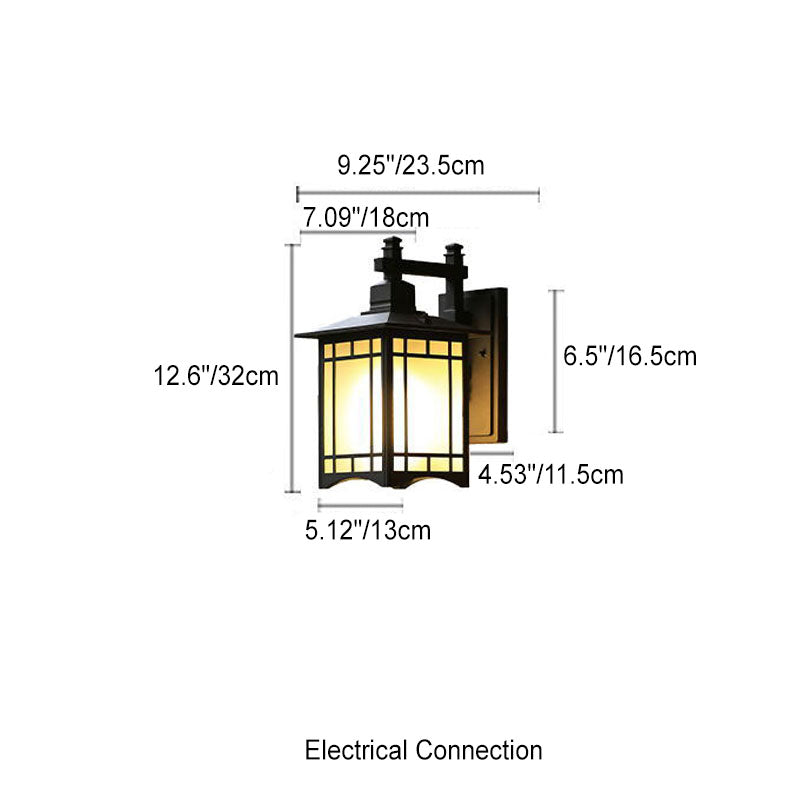 Modern Waterproof Solar Aluminum Chinese Pavilion Shape 1-Light Wall Sconce Lamp Lumendat