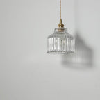 Modern Minimalist Copper Glass Semicircular 1-light Pendant Light for Bedroom