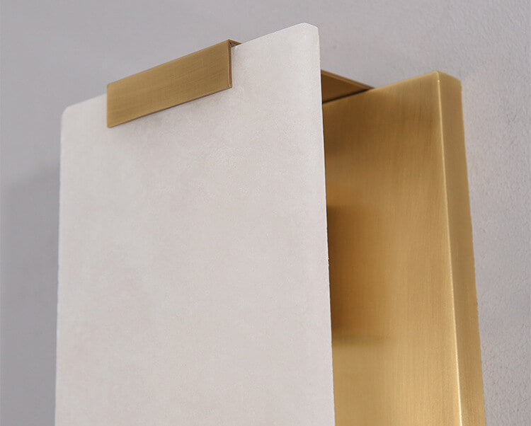 Nordic Light Luxury Copper Marble Strip Design 3-Light Wall Sconce Lamp