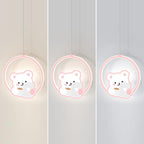 Lumendat Modern Simplicity Kids Aluminum Iron Acrylic Circle Bear Cow LED Pendant Light For Bedside Lumendat
