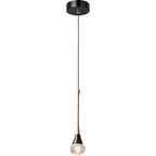 Light Luxury Minimalist Crystal Metal Pillar LED Pendant Light