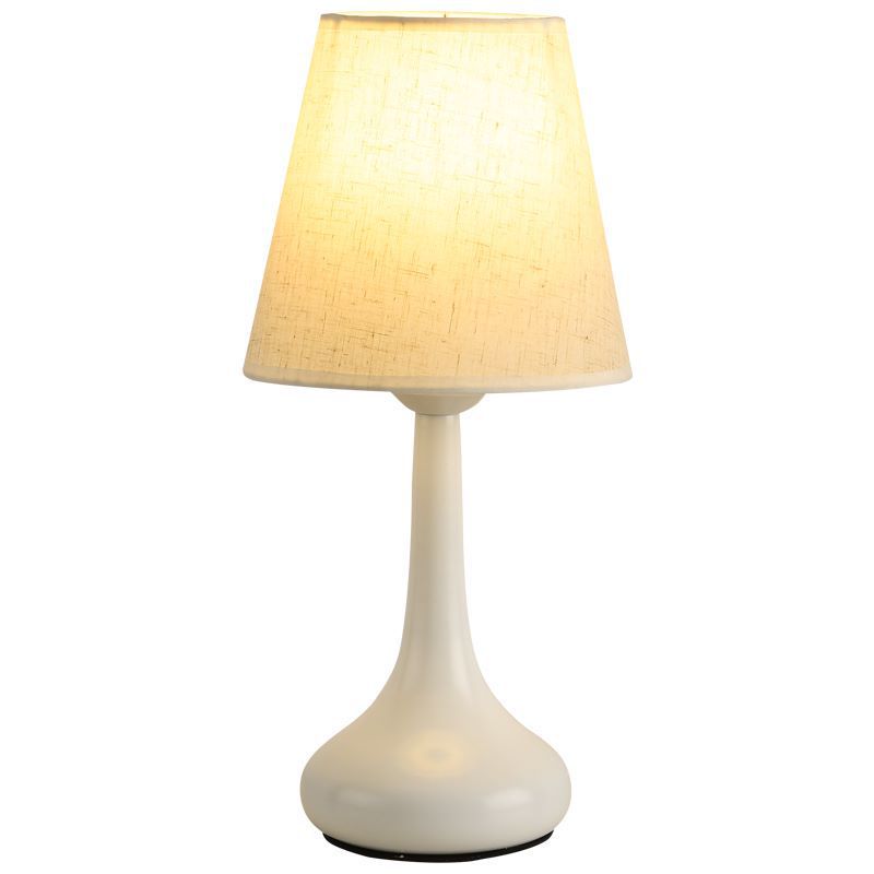 Nordic Vintage Pure Black White Iron Fabric 1-Light Table Lamp Lumendat