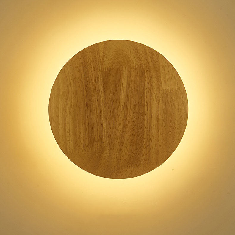 Modern Minimalist Round Irregular Oval Wood LED Wall Sconce Lamp For Living Room Lumendat