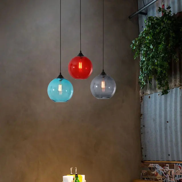 Nordic Minimalist Stained Round Glass 1-light Pendant Light Lumendat