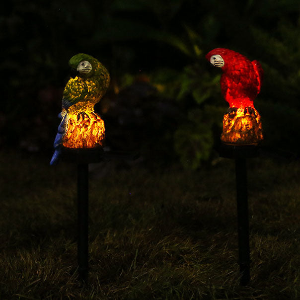 Outdoor Solar Waterproof Colorful Resin Parrot LED Lawn Insert Landscape Light Lumendat