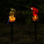 Outdoor Solar Waterproof Colorful Resin Parrot LED Lawn Insert Landscape Light Lumendat