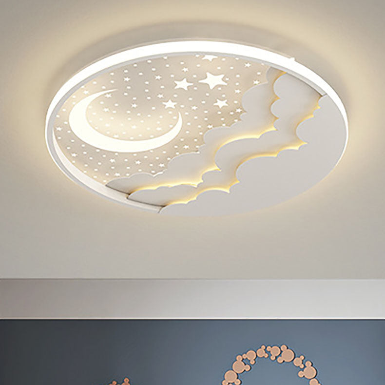 Lumendat Contemporary Creative Cartoon Stars Moon Acrylic LED Kids Flush Mount Ceiling Light For Living Room Lumendat