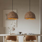 Contemporary Nordic Rough Rock Texture Semicircular 1-light Pendant Light for Dining Room BulbSquare