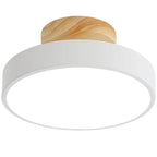 Nordic Wood Round Acrylic LED Semi-Flush Mount Ceiling Light Lumendat