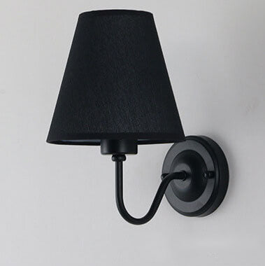 Modern Fabric Bell Shade Bend Arm 1-Light Wall Sconce Lamp Lumendat