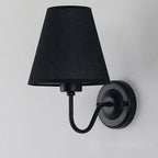 Modern Fabric Bell Shade Bend Arm 1-Light Wall Sconce Lamp Lumendat