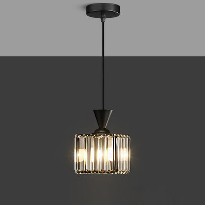 Contemporary Luxury Radiant Prismatic Clear Crystal Shade 1-light Pendant Light for Living Room