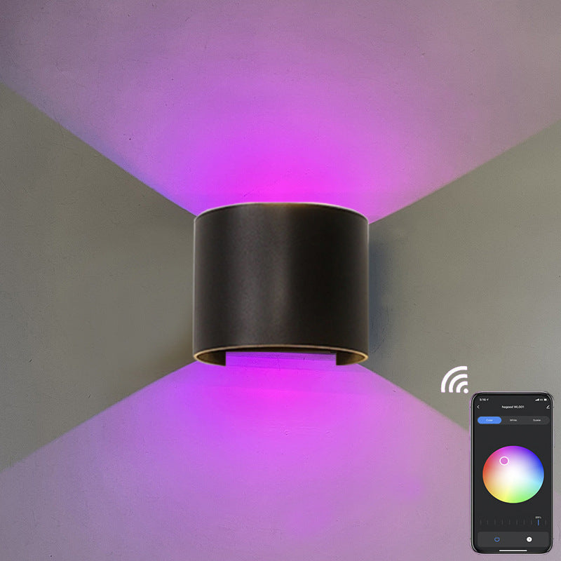 Simple Intelligent Cylindrical APP Dimming Waterproof LED Wall Sconce Lamp Lumendat