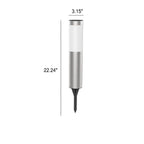 Modern Cylindrical Stainless Steel Waterproof Solar Outdoor Lawn LED Garden Ground Insert Landscape Light Lumendat