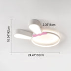 Contemporary Creative Kids Rabbit Iron Acrylic LED Flush Mount Ceiling Light For Bedroom