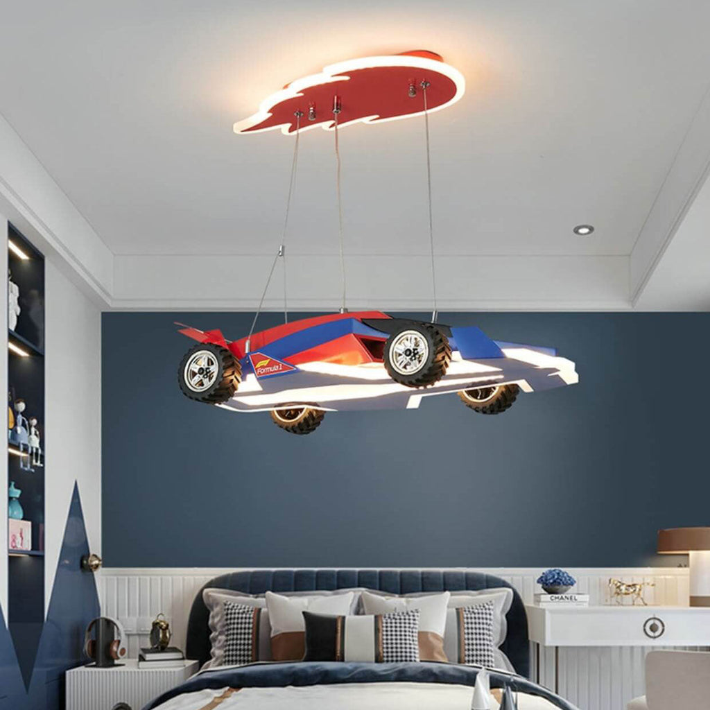 Modern Children's Racing Iron Acrylic LED Pendant Light BulbSquare