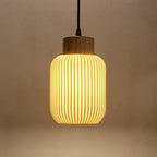 Nordic White Ceramic Cylindrical Jar 1-light Japanese Pendant Light Lumendat