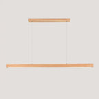 Contemporary Nordic Rubber Wood Acrylic Strip LED Island Light Chandelier for Dining Room BulbSquare