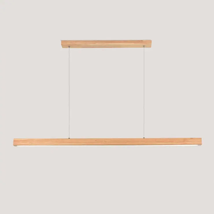 Contemporary Nordic Rubber Wood Acrylic Strip LED Island Light Chandelier for Dining Room BulbSquare