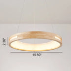 Japanese Minimalist Log Circle Island Light LED Chandelier – Dimmable Lumendat