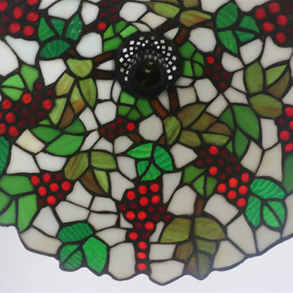 Vintage Tiffany Grape Stained Glass 1-light Pendant Light