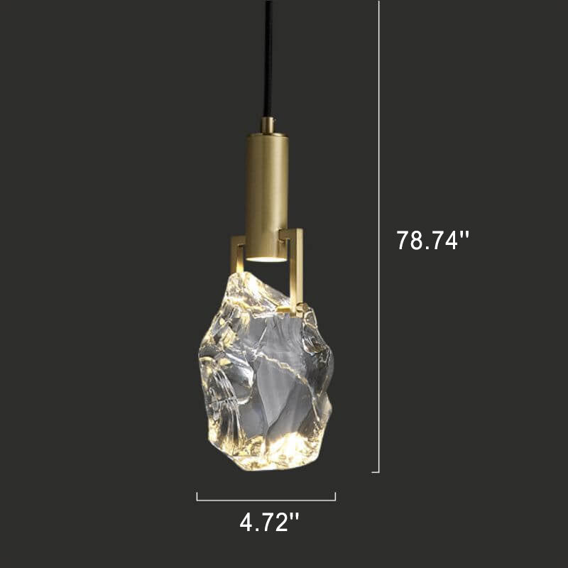 Modern Minimalist Ice Cube Crystal 1-light Pendant Light BulbSquare