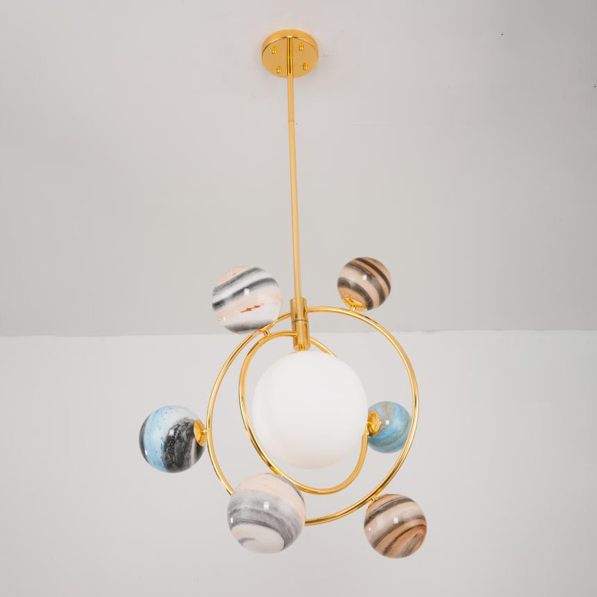Lumendat Contemporary Creative Glass Balls 7-Light Chandelier For Bedroom Lumendat