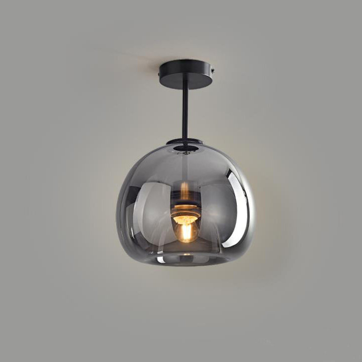 Nordic Light Luxury Round Glass Ball 1-Light Semi-Flush Mount Ceiling Light Lumendat