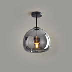 Nordic Light Luxury Round Glass Ball 1-Light Semi-Flush Mount Ceiling Light Lumendat