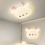 Lumendat Modern Simplicity Kids Iron PE Deer Elliptical LED Flush Mount Ceiling Light For Bedroom Lumendat