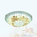 Tiffany Creative Mosaic Shells 1-light Flush Mount Ceiling Light BulbSquare