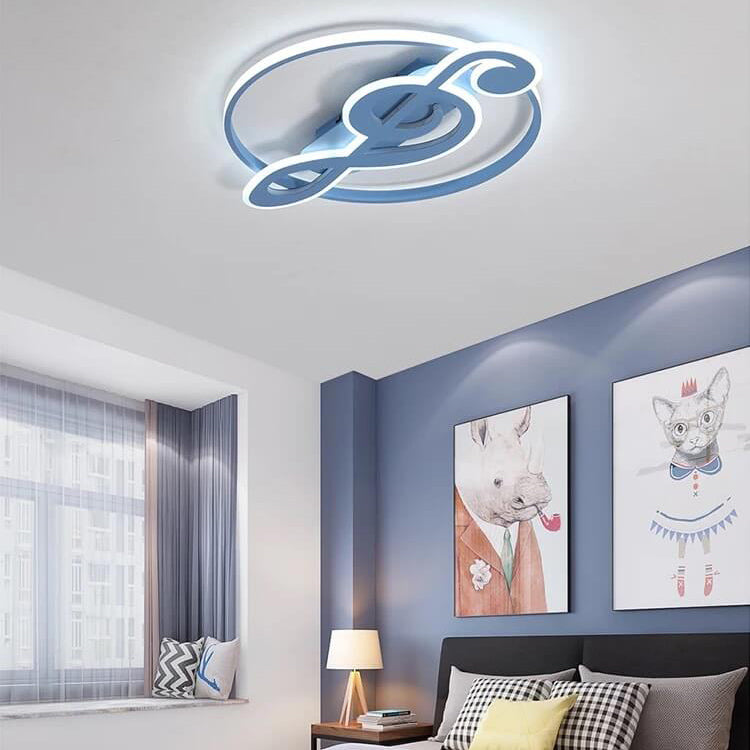 Nordic Creative Music Notes Design LED Flush Mount Ceiling Light BulbSquare