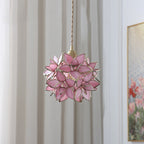 French Luxury Glass Gardenia Petal Ball 1-light Pendant Light BulbSquare