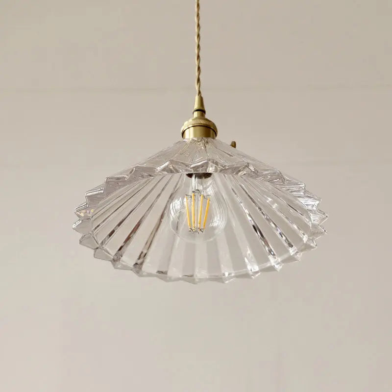 Nordic Minimalist Vintage Clear Brass Glass 1-light Pendant Light Lumendat