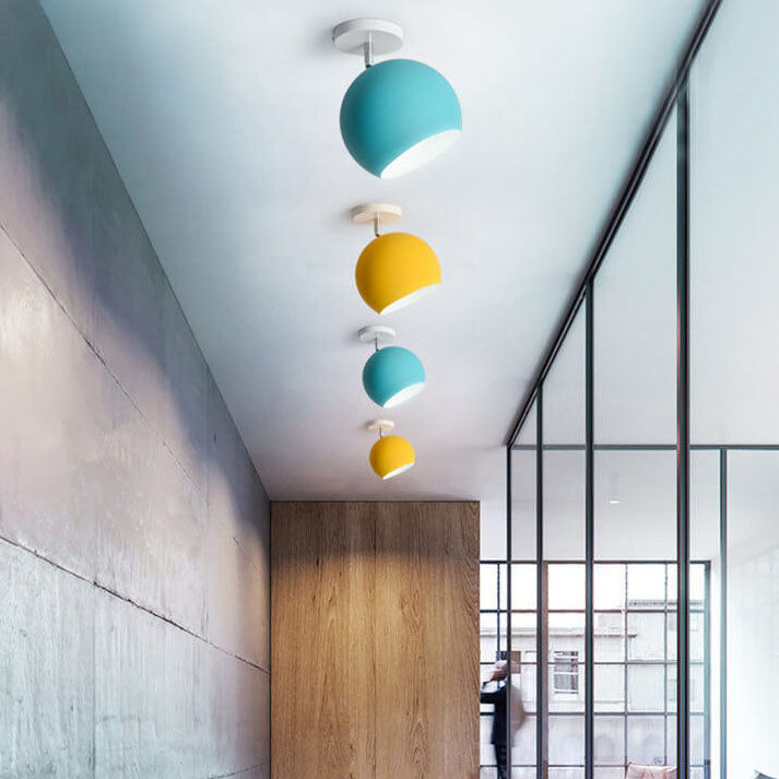 Nordic Macaron Dome 1-light Semi-flush Mount Ceiling Light