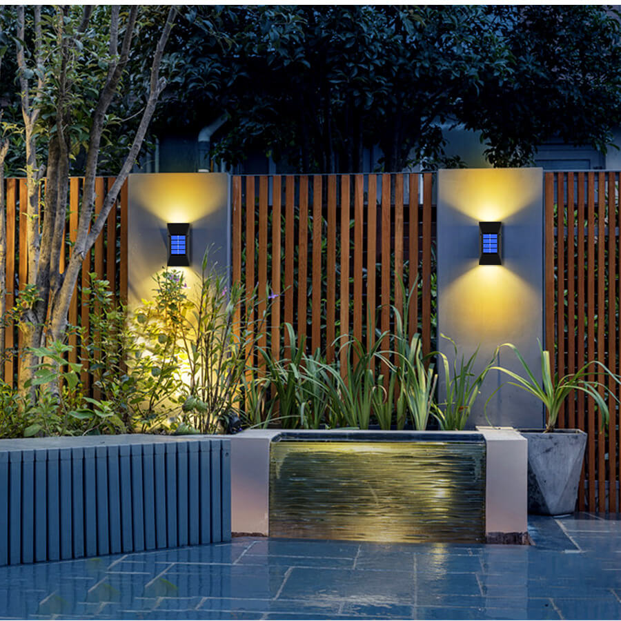 Simple Solar Waterproof Up and Down Lighted LED Wall Sconce Lamp Lumendat