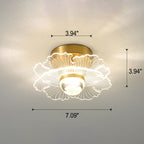 Creative Gold Double Layer Overlap Design LED Semi-flush Mount Light