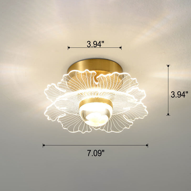 Creative Gold Double Layer Overlap Design LED Semi-flush Mount Light