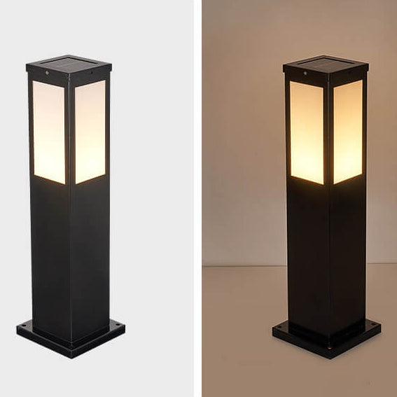 Modern Solar Lawn Square Column Outdoor Waterproof Path Lamp Lumendat