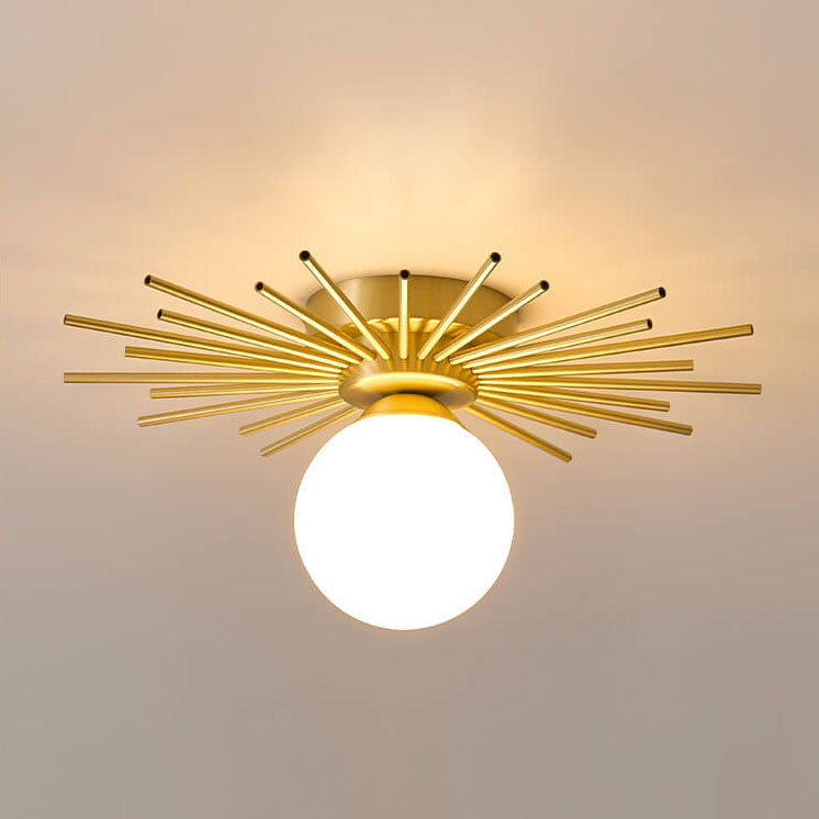 Glass Ball 1-light Semi-flush Mount Lighting