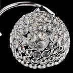 Modern Art Deco Round Hollowed Out Orb Iron Crystal 3-light Semi-flush Mount Ceiling Light for Living Room