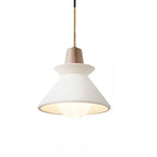 Nordic Minimalist White Cement 1-light Tapered Pendant Light Lumendat