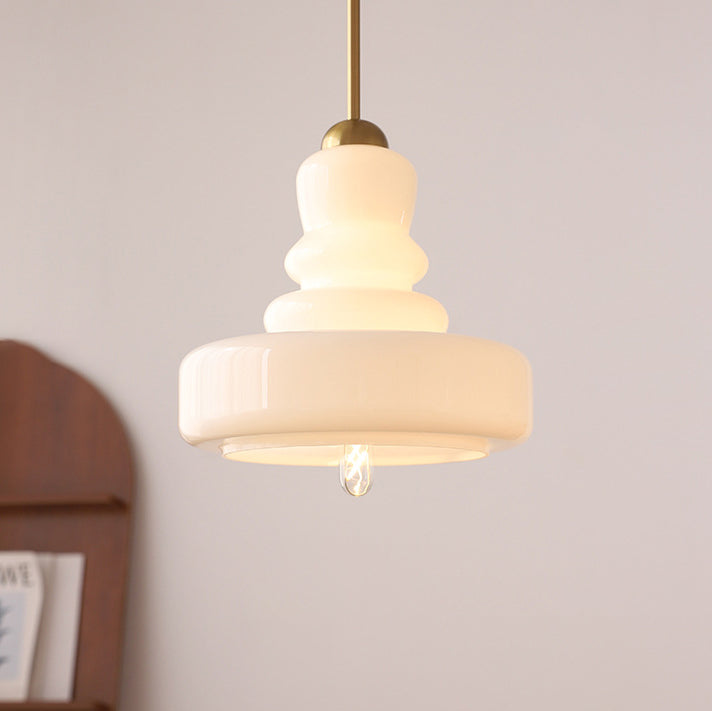 Modern Colorful Glass Gourd Shade 1-light Pendant Light BulbSquare
