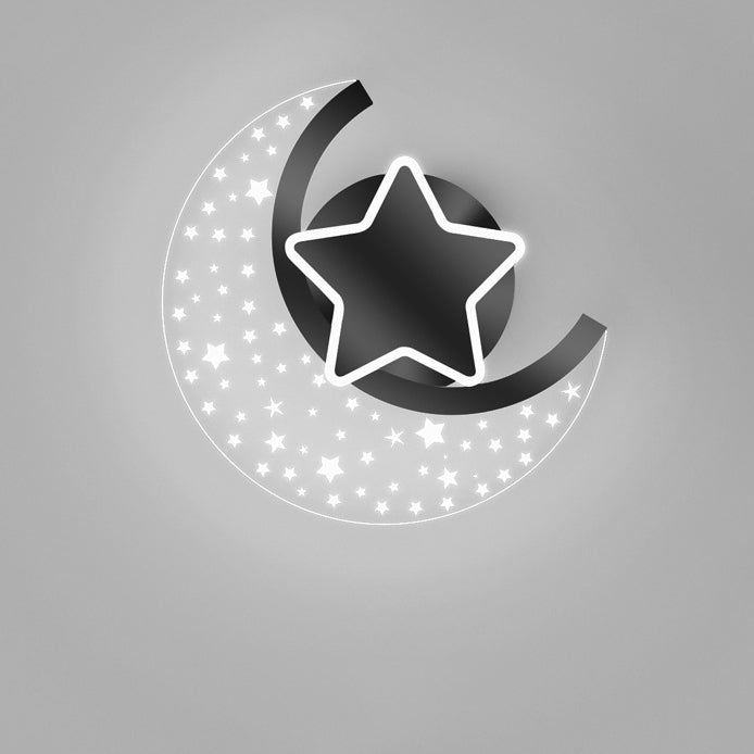 Lumendat Contemporary Creative Kids Star Moon Acrylic Aluminum Iron LED Wall Sconce Lamp For Bedroom Lumendat