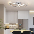 Modern Minimalist Spiral Twisted Aluminum Silicone LED Semi-flush Mount Ceiling Light for Bedroom