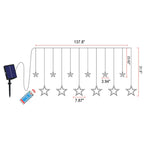 LED Solar Star Moon Curtain Light Christmas Outdoor Patio Decorative Camping String Lights Lumendat