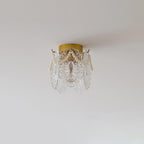 French Palace Glass Pearl Chain Cylinder 1-light Semi-flush Mount Ceiling Light