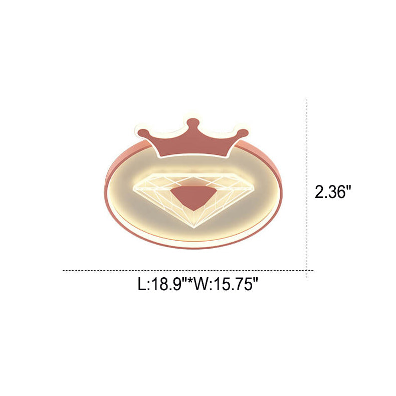 Lumendat Childlike Cartoon Crown Diamond Design LED Flush Mount Light Lumendat