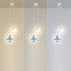 Lumendat Contemporary Creative Cartoon Acrylic Aircraft Moon Shade LED Kids Chandelier For Bedroom Lumendat