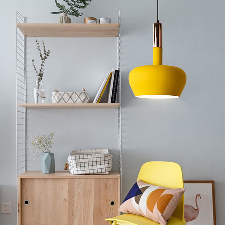 Nordic Macaron Aluminum Dome Bottle 1-light Pendant Light